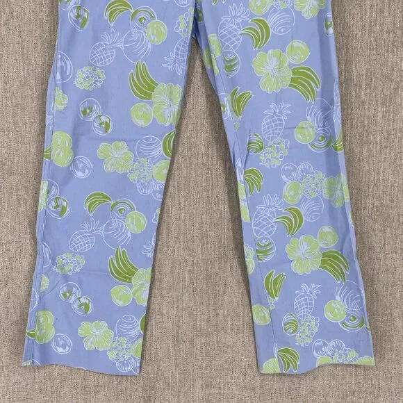 VTG Lilly Pulitzer Pants 2 Purple Fruit Capri Crop Chino Floral Wide Leg - Picture 6 of 12